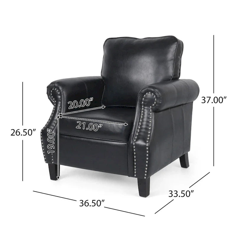 Christopher Knight Home Dowd Faux Leather 3-Piece Club Chair and Sofa Set 27