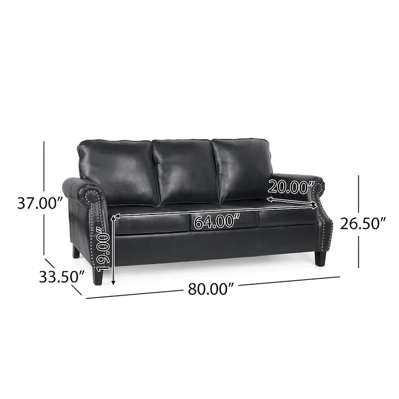 Christopher Knight Home Dowd Faux Leather 3-Piece Club Chair and Sofa Set 28