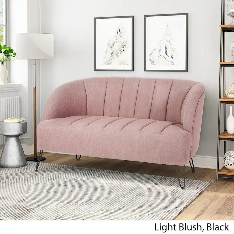 Christopher Knight Home Lupine Contemporary Fabric Loveseat with Hairpin Legs 2