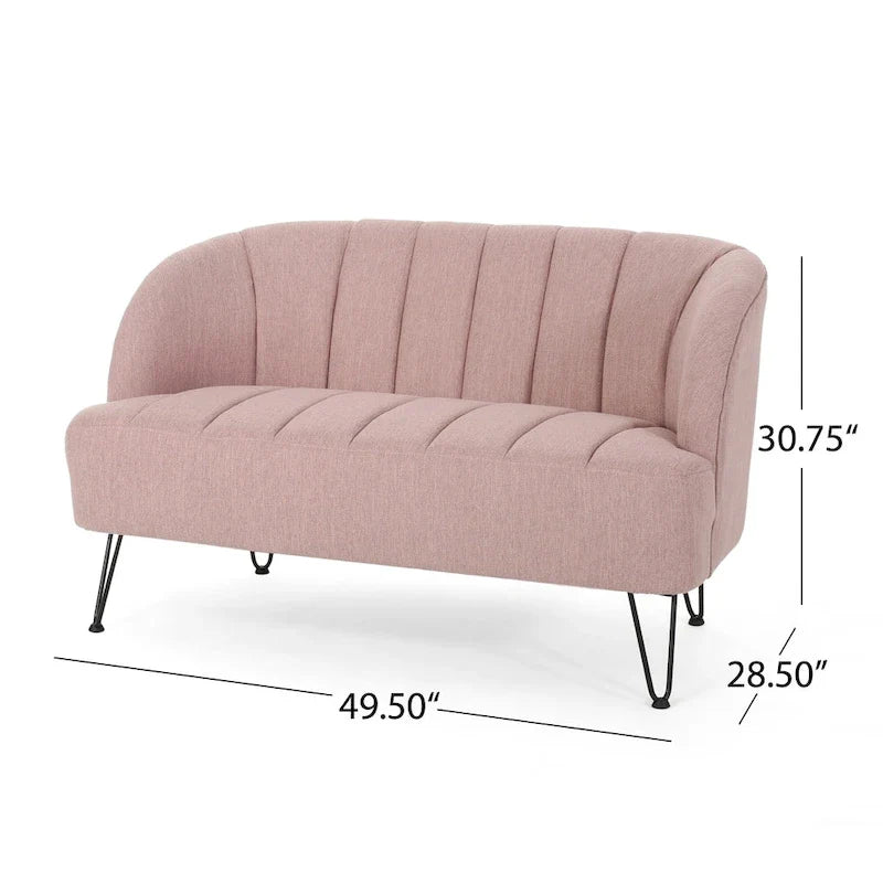 Christopher Knight Home Lupine Contemporary Fabric Loveseat with Hairpin Legs 3