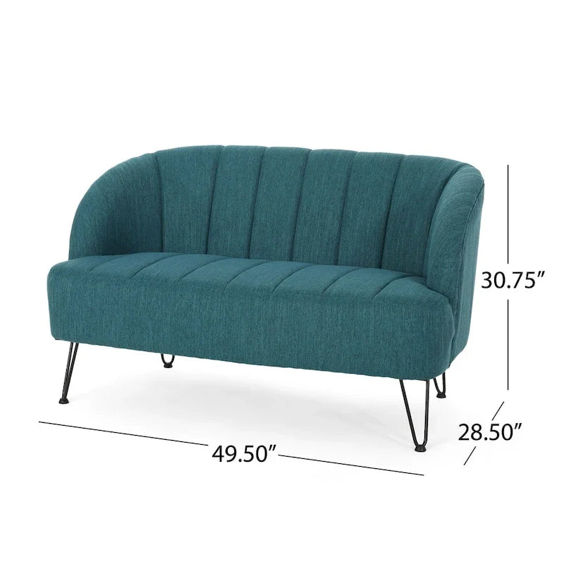 Christopher Knight Home Lupine Contemporary Fabric Loveseat with Hairpin Legs 8