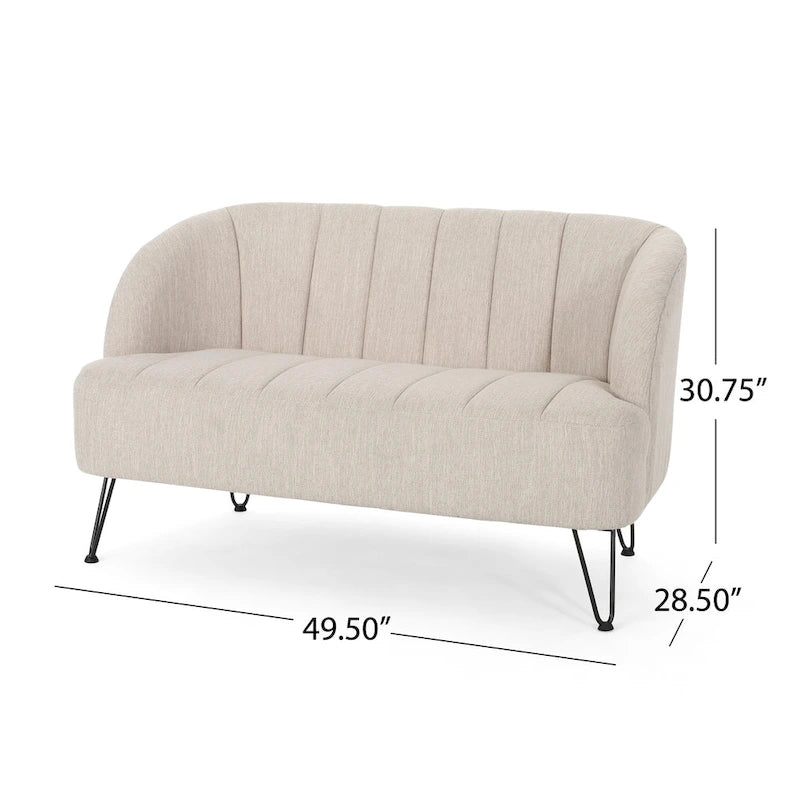 Christopher Knight Home Lupine Contemporary Fabric Loveseat with Hairpin Legs 18