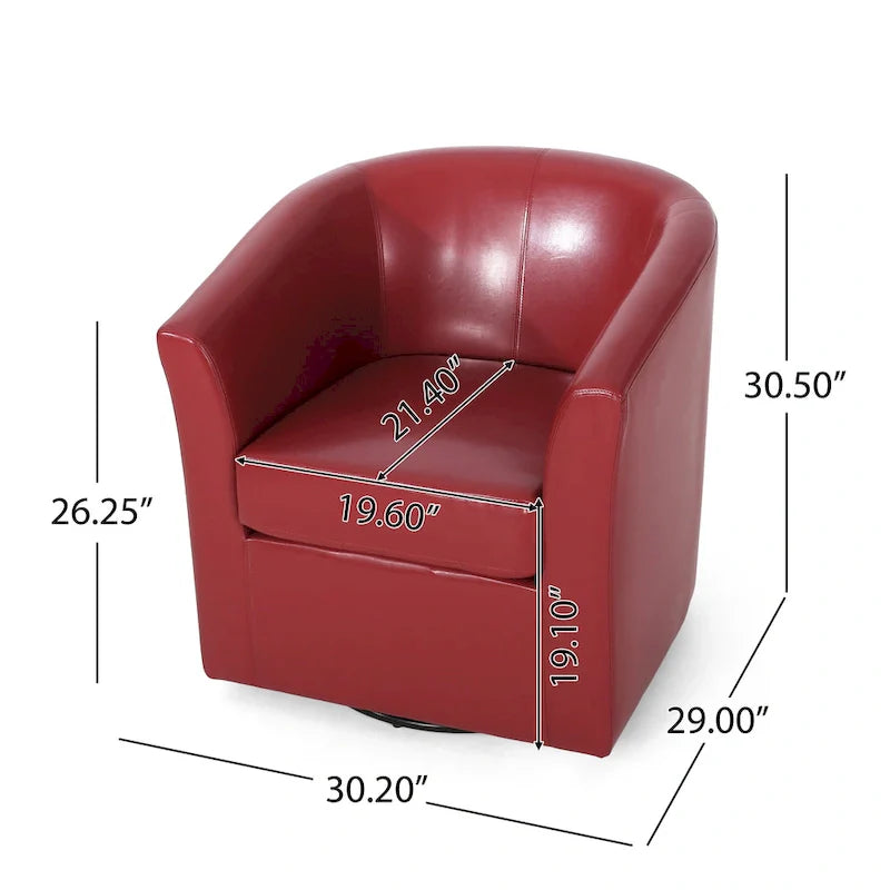 Christopher Knight Home Daymian Swivel Club Chair - Dimensions: 29" D x 30.2" W x 30.5" H 9