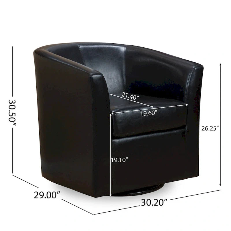 Christopher Knight Home Daymian Swivel Club Chair - Dimensions: 29" D x 30.2" W x 30.5" H 23
