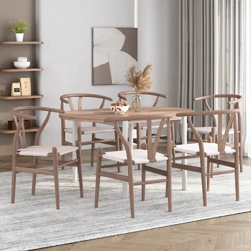 Set of 6 Gessford Ash Wood Dining Chairs by Christopher Knight Home 21