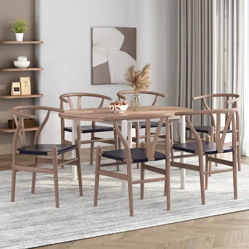 Set of 6 Gessford Ash Wood Dining Chairs by Christopher Knight Home 1