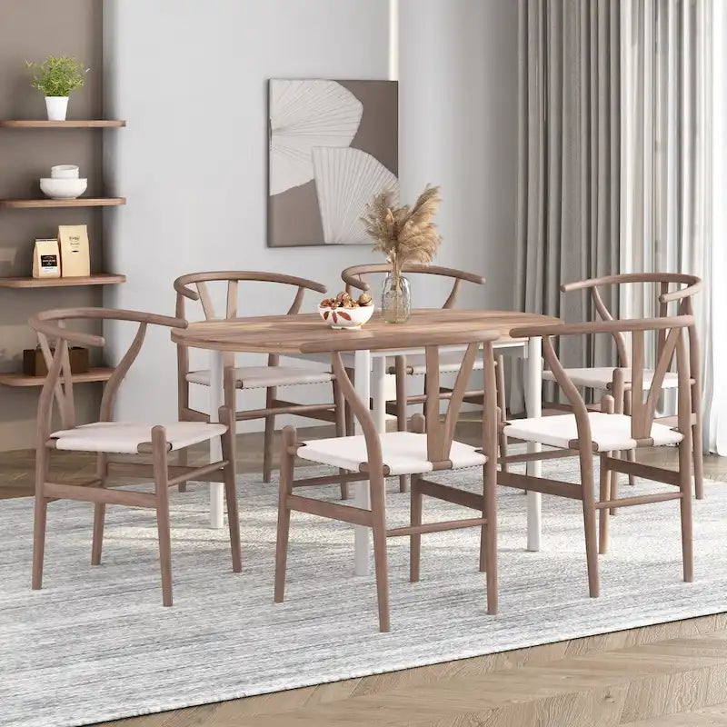 Set of 6 Gessford Ash Wood Dining Chairs by Christopher Knight Home 11