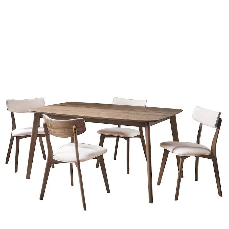 Christopher Knight Home Alma Mid-Century 5-Piece Wooden Rectangular Dining Set 27