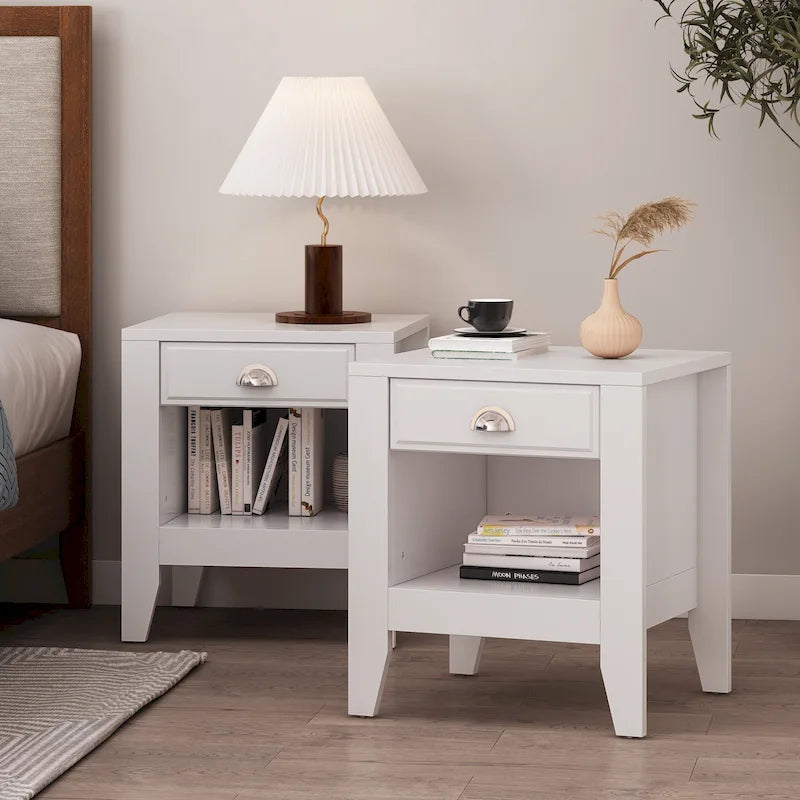Set of 2 Foisy Faux Wood Nightstands with Drawer by Christopher Knight Home 18