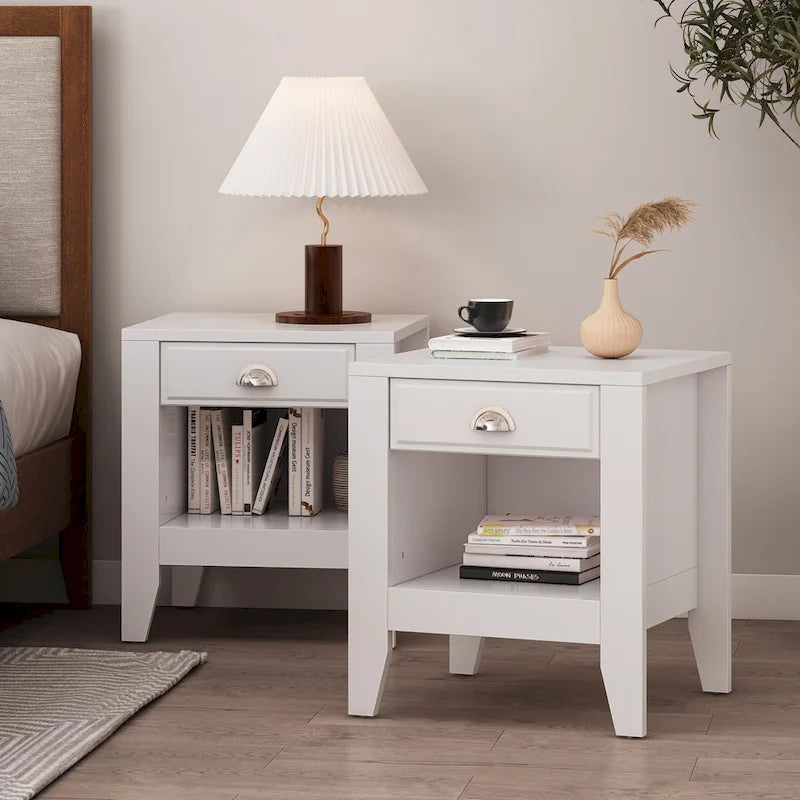 Set of 2 Foisy Faux Wood Nightstands with Drawer by Christopher Knight Home 8