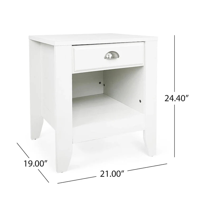 Set of 2 Foisy Faux Wood Nightstands with Drawer by Christopher Knight Home 10