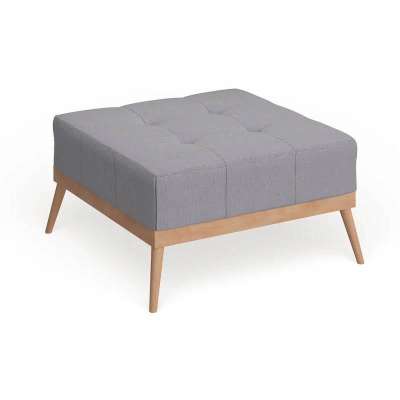 Christopher Knight Home Carson Lund Mid-Century Tufted Fabric Square Ottoman 3