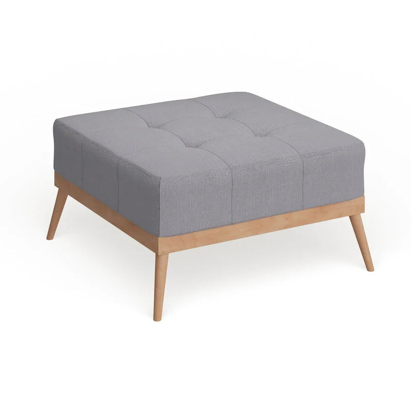 Christopher Knight Home Carson Lund Mid-Century Tufted Fabric Square Ottoman 6