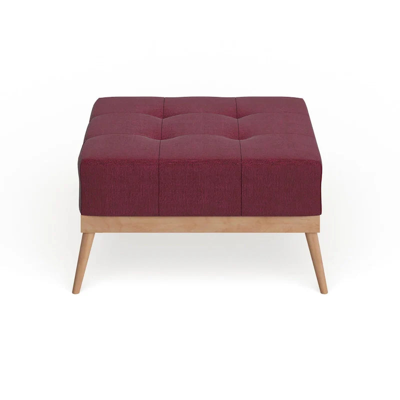 Christopher Knight Home Carson Lund Mid-Century Tufted Fabric Square Ottoman 18