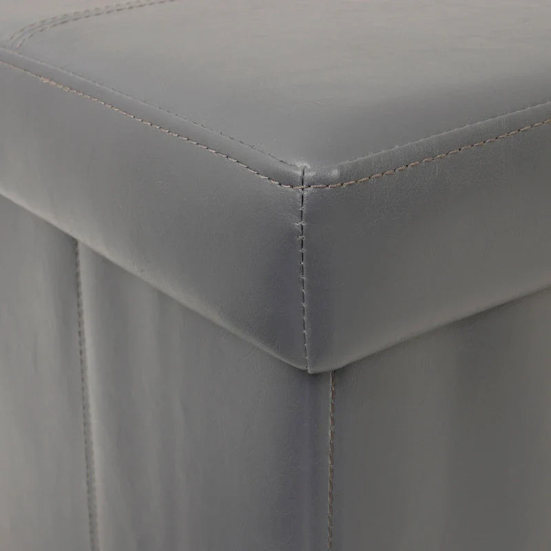 American Furniture Classics Foldable Tufted Storage Bench - Gunmetal Gray 9