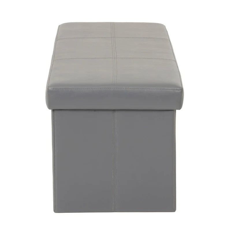 American Furniture Classics Foldable Tufted Storage Bench - Gunmetal Gray 7