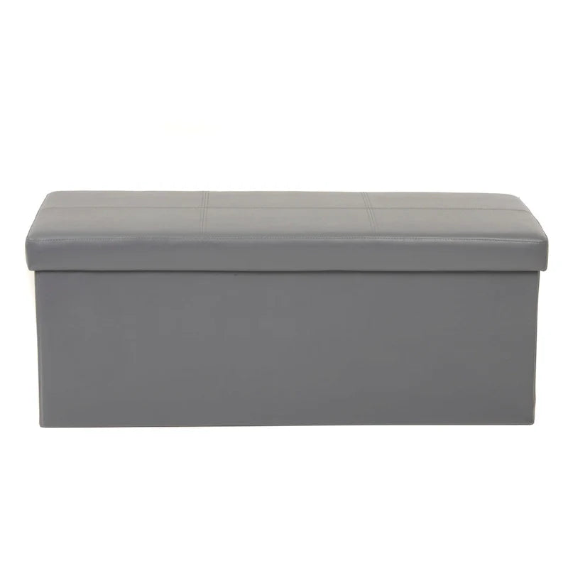 American Furniture Classics Foldable Tufted Storage Bench - Gunmetal Gray 8