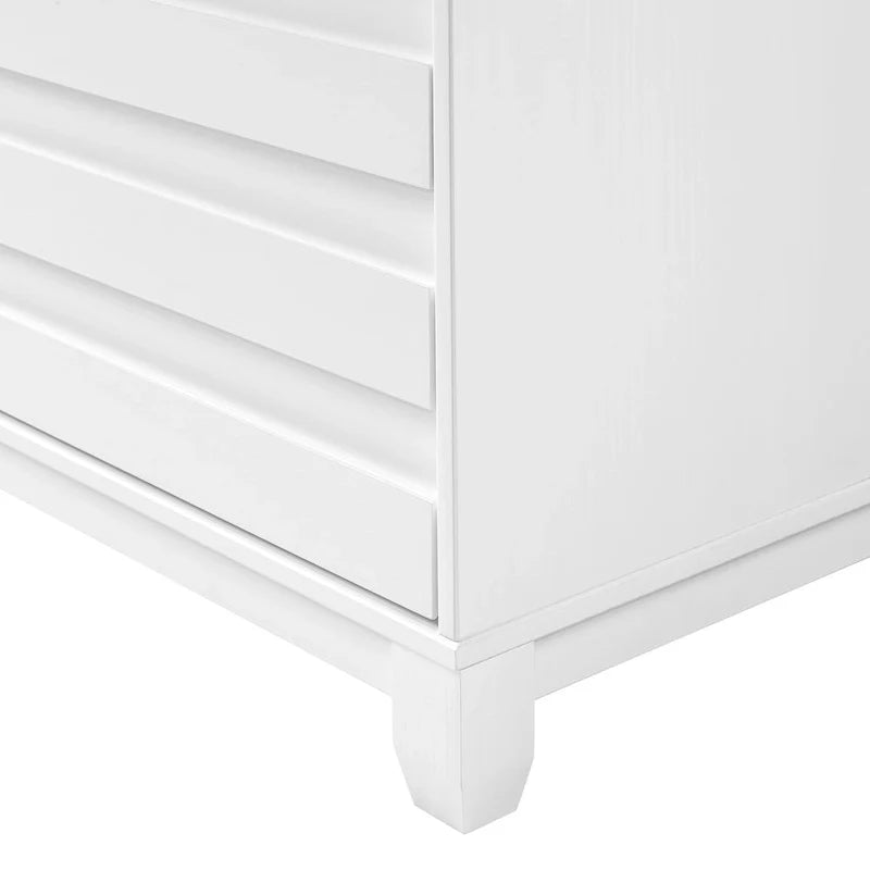 Modern 6 Drawer Dresser with Channeled Front Design 23
