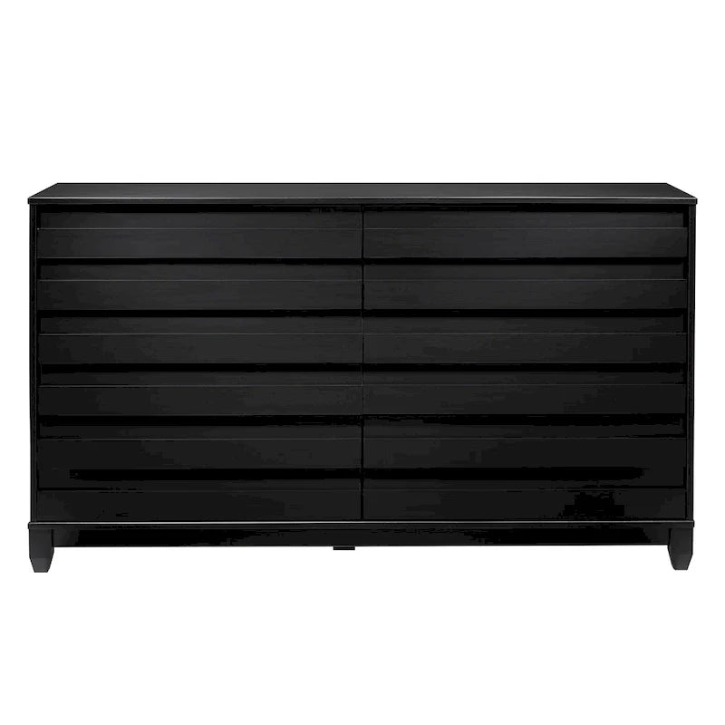 Modern 6 Drawer Dresser with Channeled Front Design 30