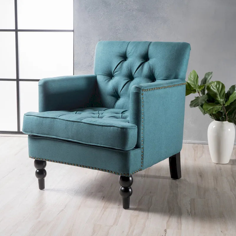 Christopher Knight Home Malone Tufted Back Fabric Club Chair - Dimensions: 28" L x 29.5" W x 33.5" H 2