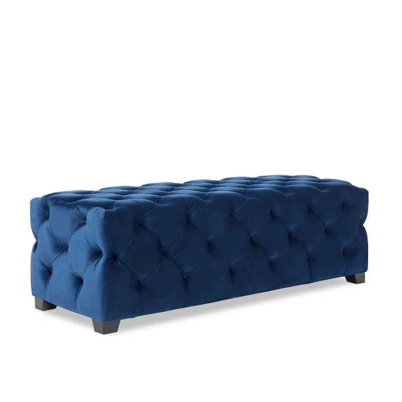 Christopher Knight Home Piper Glam Tufted Velvet Ottoman Bench 2