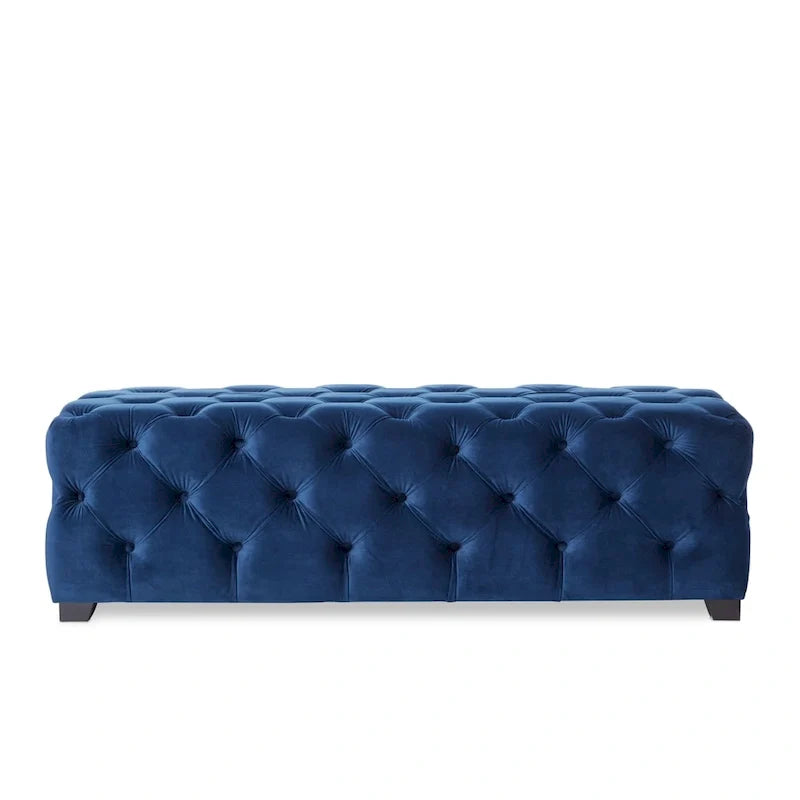 Christopher Knight Home Piper Glam Tufted Velvet Ottoman Bench 3