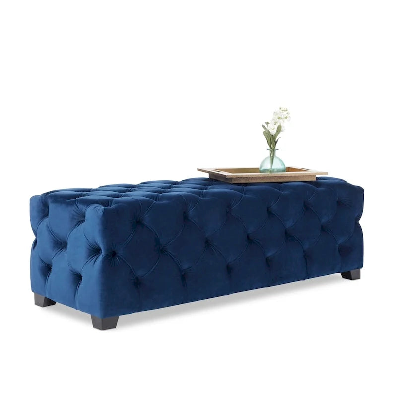 Christopher Knight Home Piper Glam Tufted Velvet Ottoman Bench 5