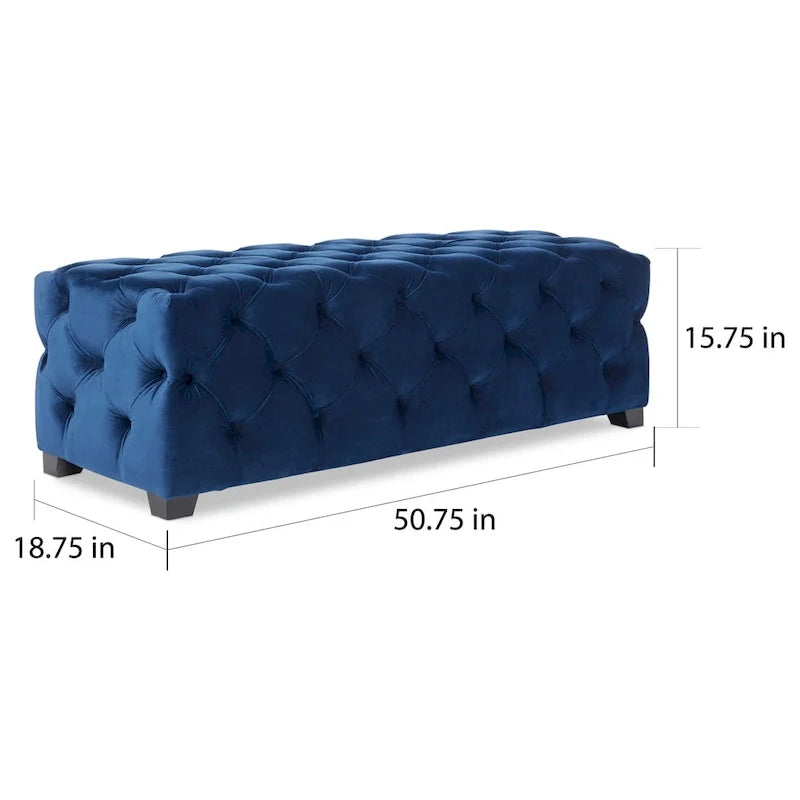 Christopher Knight Home Piper Glam Tufted Velvet Ottoman Bench 7