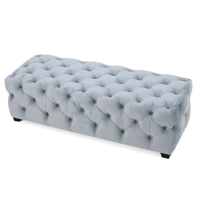 Christopher Knight Home Piper Glam Tufted Velvet Ottoman Bench 22