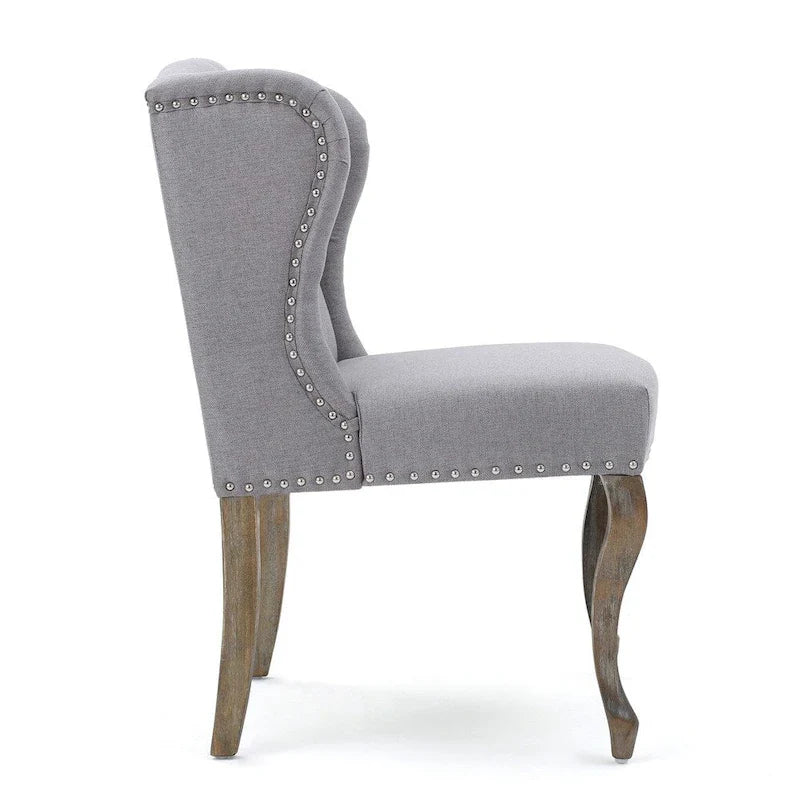 Set of 2 Niclas Wingback Studded Fabric Accent Chairs by Christopher Knight Home 11