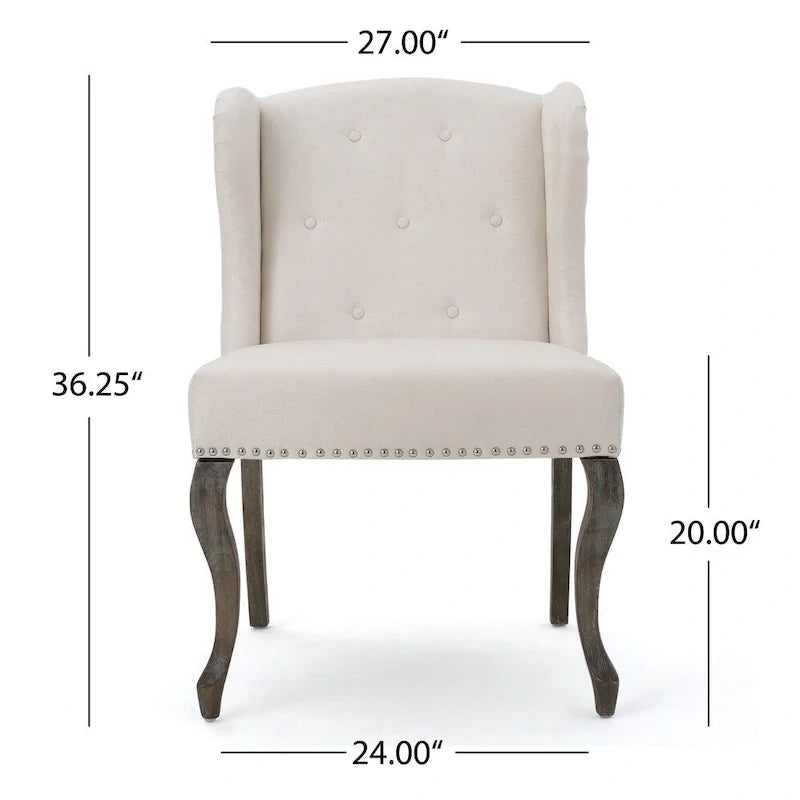 Set of 2 Niclas Wingback Studded Fabric Accent Chairs by Christopher Knight Home 13