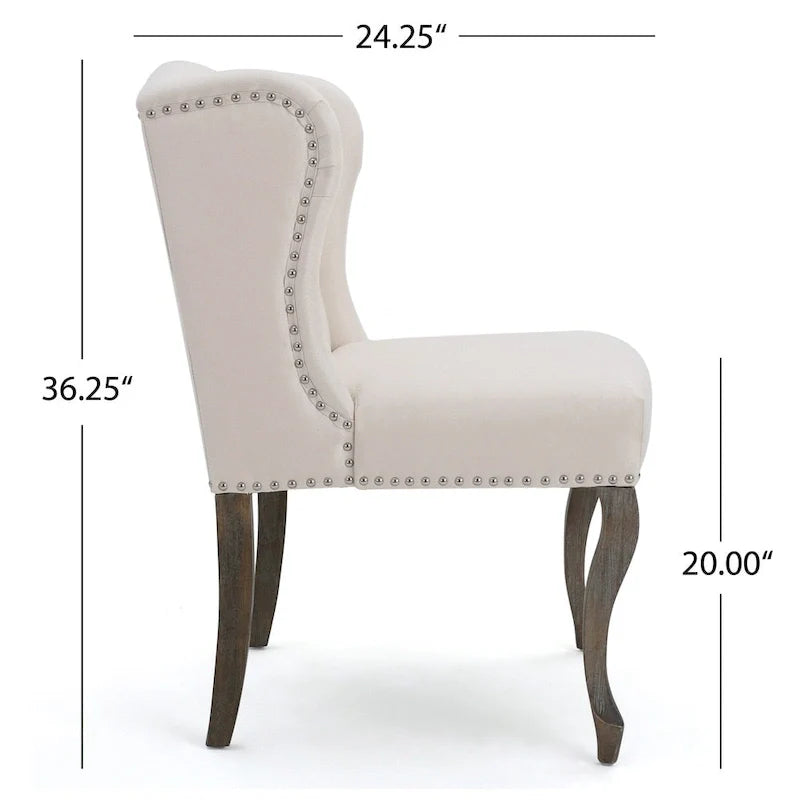 Set of 2 Niclas Wingback Studded Fabric Accent Chairs by Christopher Knight Home 14