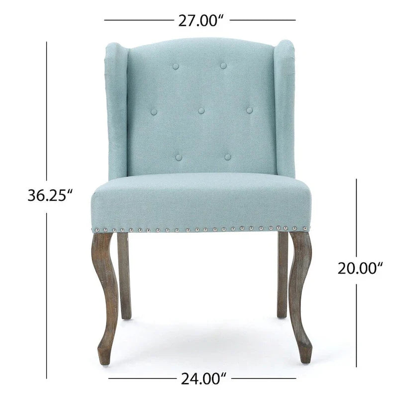 Set of 2 Niclas Wingback Studded Fabric Accent Chairs by Christopher Knight Home 15