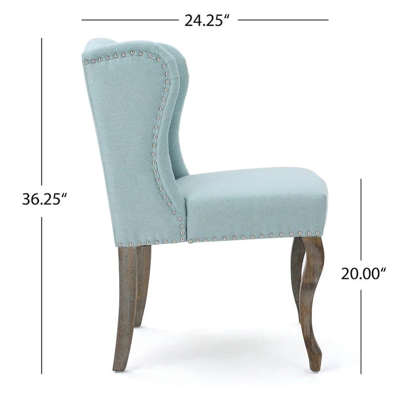 Set of 2 Niclas Wingback Studded Fabric Accent Chairs by Christopher Knight Home 16