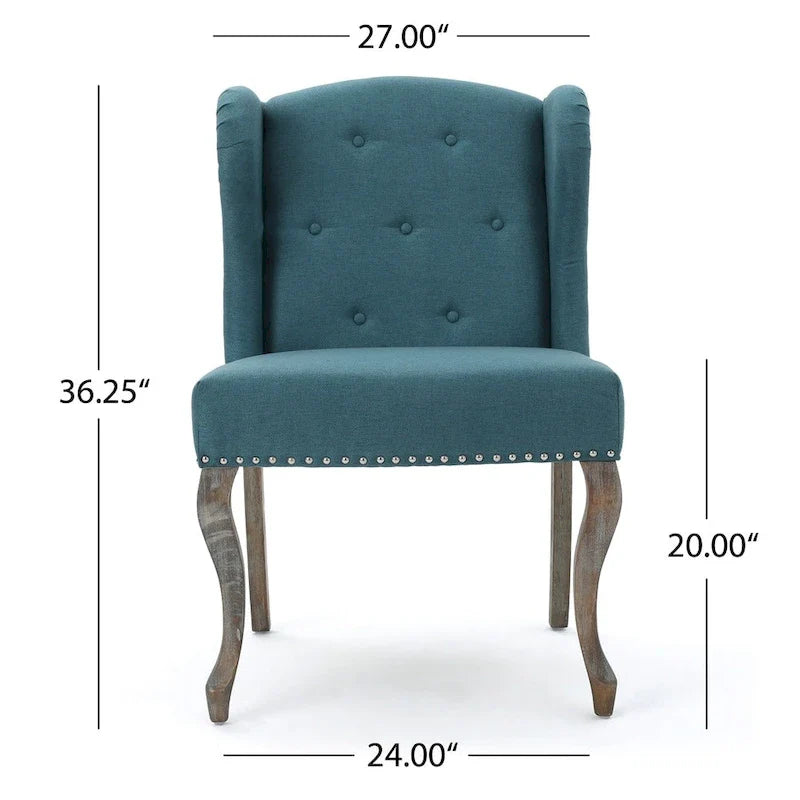 Set of 2 Niclas Wingback Studded Fabric Accent Chairs by Christopher Knight Home 17