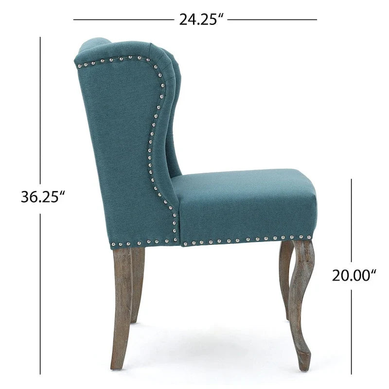 Set of 2 Niclas Wingback Studded Fabric Accent Chairs by Christopher Knight Home 18