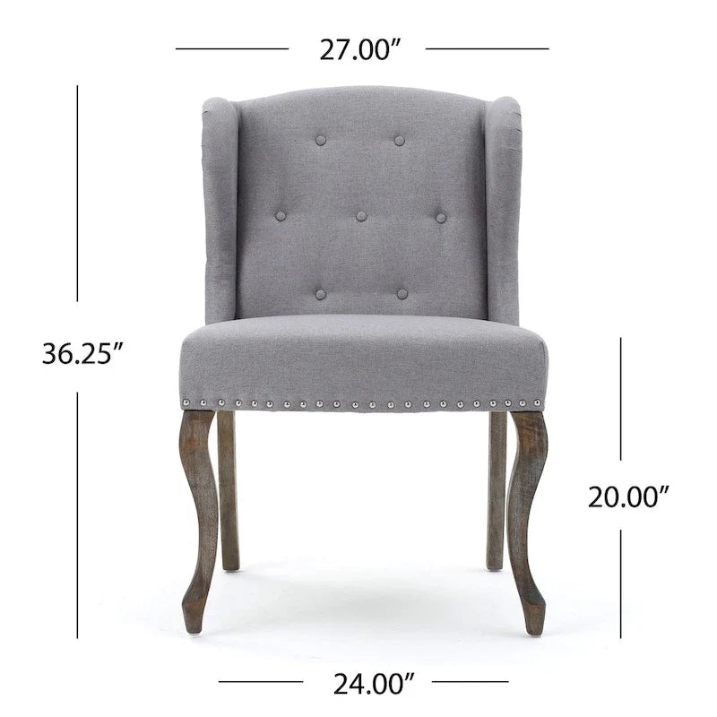 Set of 2 Niclas Wingback Studded Fabric Accent Chairs by Christopher Knight Home 19