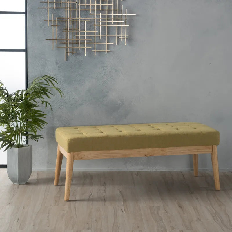 Christopher Knight Home Saxon Mid-Century Tufted Fabric Ottoman Bench - 43" L x 15.75" W x 17" H 38