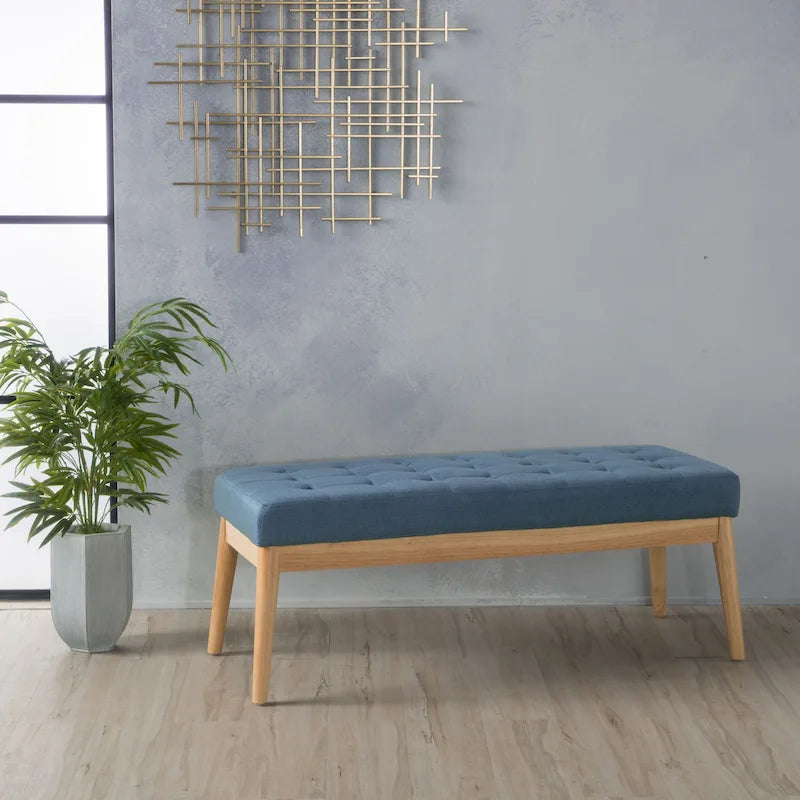 Christopher Knight Home Saxon Mid-Century Tufted Fabric Ottoman Bench - 43" L x 15.75" W x 17" H 40
