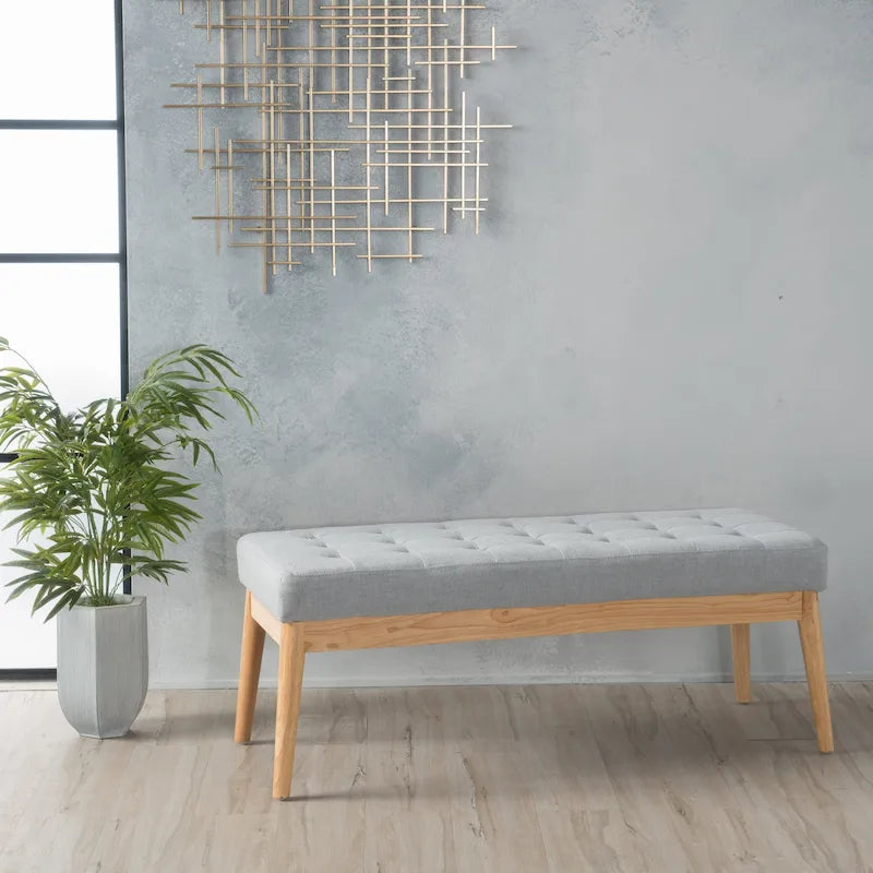 Christopher Knight Home Saxon Mid-Century Tufted Fabric Ottoman Bench - 43" L x 15.75" W x 17" H 41
