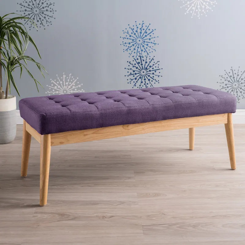 Christopher Knight Home Saxon Mid-Century Tufted Fabric Ottoman Bench - 43" L x 15.75" W x 17" H 43