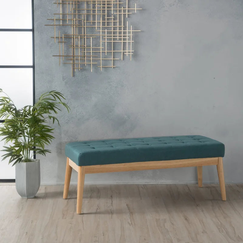 Christopher Knight Home Saxon Mid-Century Tufted Fabric Ottoman Bench - 43" L x 15.75" W x 17" H 5