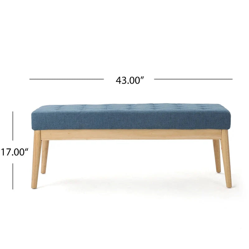 Christopher Knight Home Saxon Mid-Century Tufted Fabric Ottoman Bench - 43" L x 15.75" W x 17" H 8