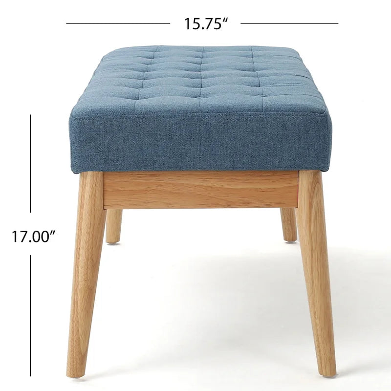 Christopher Knight Home Saxon Mid-Century Tufted Fabric Ottoman Bench - 43" L x 15.75" W x 17" H 9