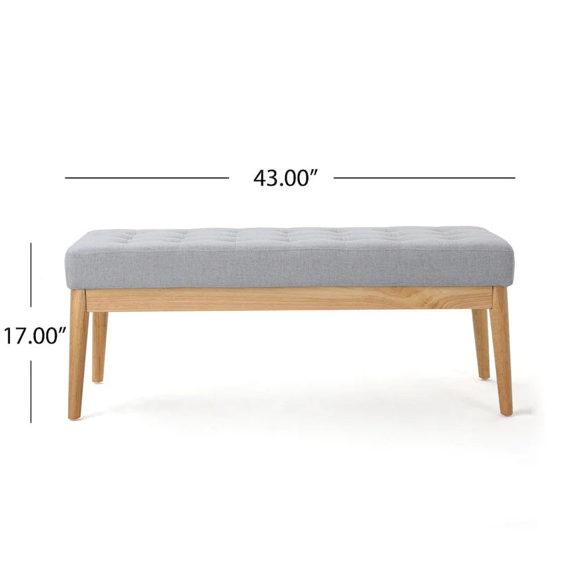 Christopher Knight Home Saxon Mid-Century Tufted Fabric Ottoman Bench - 43" L x 15.75" W x 17" H 14