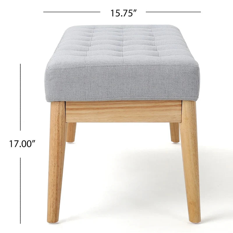 Christopher Knight Home Saxon Mid-Century Tufted Fabric Ottoman Bench - 43" L x 15.75" W x 17" H 15