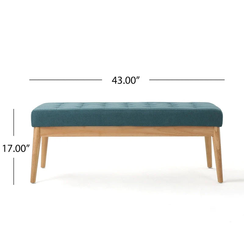 Christopher Knight Home Saxon Mid-Century Tufted Fabric Ottoman Bench - 43" L x 15.75" W x 17" H 26