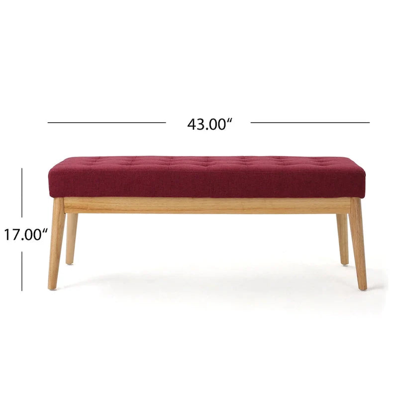 Christopher Knight Home Saxon Mid-Century Tufted Fabric Ottoman Bench - 43" L x 15.75" W x 17" H 34