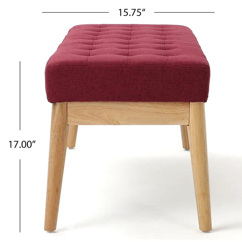 Christopher Knight Home Saxon Mid-Century Tufted Fabric Ottoman Bench - 43" L x 15.75" W x 17" H 35