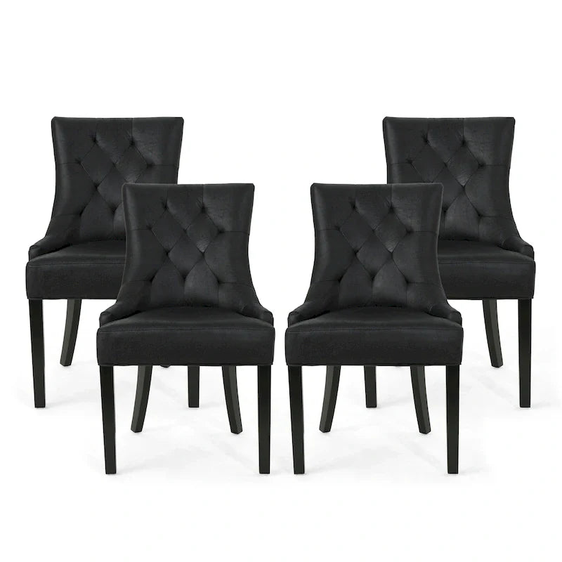 Set of 4 Contemporary Tufted Dining Chairs - Hayden Collection by Christopher Knight Home 14